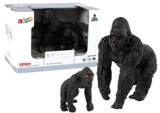 LEAN Toys Zestaw 2 Figurek Goryle Goryl z Młodym Zwierzęta Świata