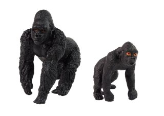 LEAN Toys Zestaw 2 Figurek Goryle Goryl z Młodym Zwierzęta Świata