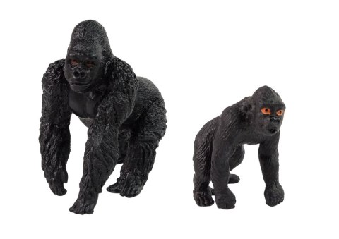 LEAN Toys Zestaw 2 Figurek Goryle Goryl z Młodym Zwierzęta Świata