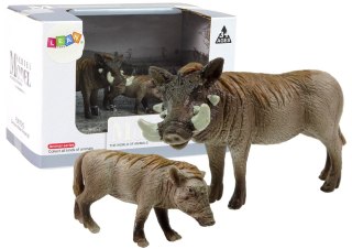 LEAN Toys Zestaw 2 Figurek Guziec Afrykański z Młodym Seria Zwierzęta Świata