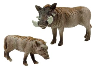 LEAN Toys Zestaw 2 Figurek Guziec Afrykański z Młodym Seria Zwierzęta Świata