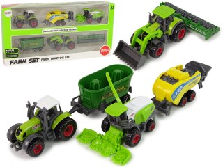 LEAN Toys Zestaw 6 Pojazdów Rolniczych Traktor Kombajn Metalowe Elementy