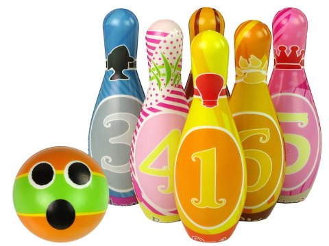 LEAN Toys Zestaw Do Gry Miękkie Kręgle 6 Sztuk Kolorowe Kula Liczby