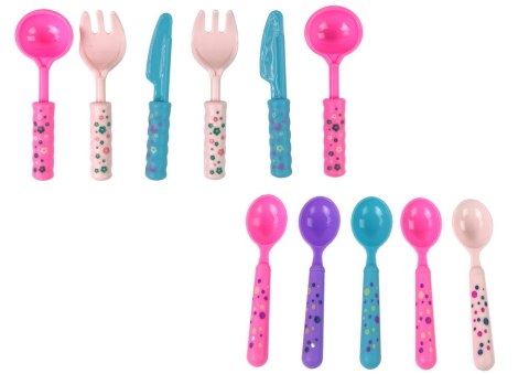 LEAN Toys Zestaw Do Herbaty Filiżanki Talerzyki Sztućce Miseczki Fioletowe