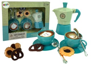 LEAN Toys Zestaw Do Kawy Kawiarnia Ciastka Niebieski