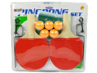 LEAN Toys Zestaw Do Ping Ponga Tenis Stołowy Paletki Siatka 5 Piłek