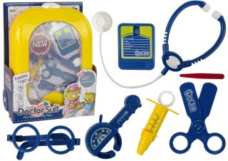 LEAN Toys Zestaw Lekarski w Plecaku Doktor Stetoskop Nożyczki Żółty