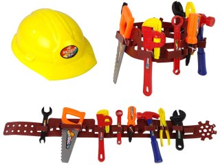 LEAN Toys Zestaw Majsterkowicza Pas z Narzędziami Kask Klucz