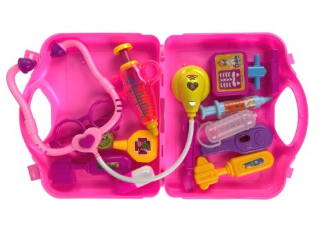 LEAN Toys Zestaw Małego Lekarza Walizka Różowa Stetoskop