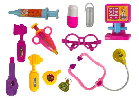 LEAN Toys Zestaw Małego Lekarza Walizka Różowa Stetoskop
