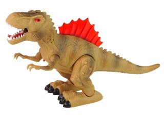 LEAN Toys Dinozaur Zieje Ogniem Para Wodna Świeci Na Baterie Brązowy