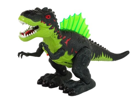 LEAN Toys Dinozaur Zieje Ogniem Para Wodna Świeci Na Baterie Zielony