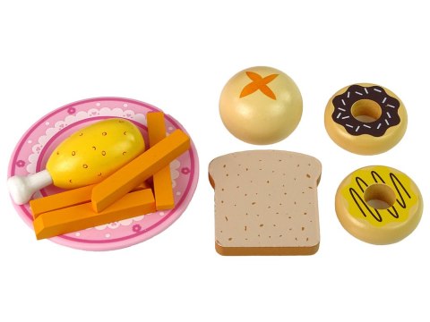 LEAN Toys Drewniana Kuchenka Mikrofalowa Mikrofalówka Jedzenie Różowa