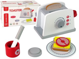 LEAN Toys Drewniany Toster Śniadanie Akcesoria Pokrętło Dla Dzieci