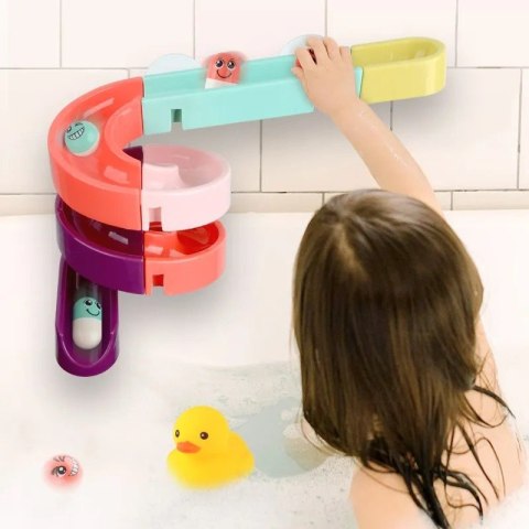 LEAN Toys Gra Zabawka Do Kąpieli Tor Zjeżdżalna Kaczka Zestaw 44 Elementy