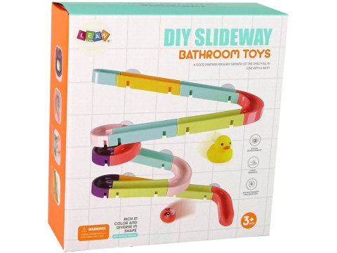 LEAN Toys Gra Zabawka Do Kąpieli Tor Zjeżdżalna Kaczka Zestaw 44 Elementy