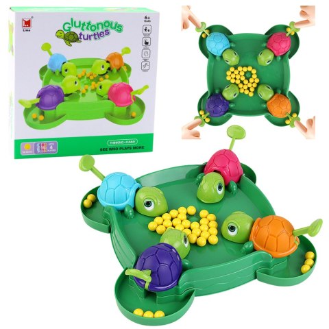 LEAN Toys Gra Zręcznościowa Rodzinna Głodne Żółwie Plansza Kulki
