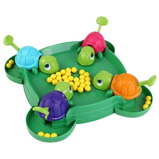 LEAN Toys Gra Zręcznościowa Rodzinna Głodne Żółwie Plansza Kulki