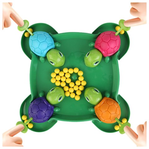 LEAN Toys Gra Zręcznościowa Rodzinna Głodne Żółwie Plansza Kulki