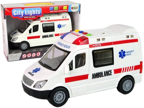 LEAN Toys Karetka Pogotowia Światła Dźwięki Napęd Frykcyjny