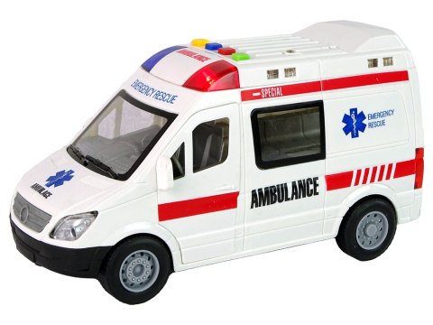 LEAN Toys Karetka Pogotowia Światła Dźwięki Napęd Frykcyjny
