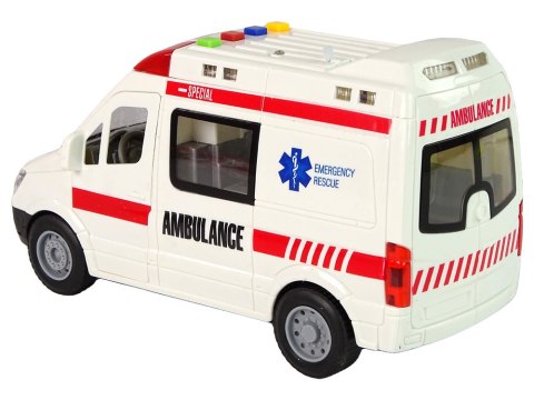 LEAN Toys Karetka Pogotowia Światła Dźwięki Napęd Frykcyjny