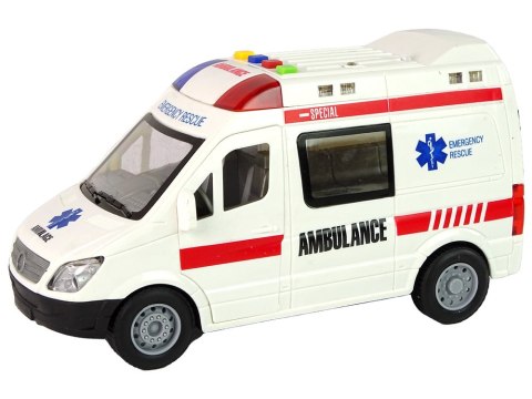 LEAN Toys Karetka Pogotowia Światła Dźwięki Napęd Frykcyjny