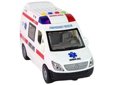 LEAN Toys Karetka Pogotowia Światła Dźwięki Napęd Frykcyjny
