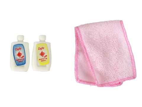 LEAN Toys Lalka Dla Dzieci Długie Blond Włosy Szlafrok Niebieski Wanna Łazienka