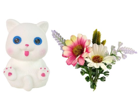 LEAN Toys Lalka Dla Dzieci Emily Długie Włosy Biały Kotek