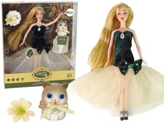 LEAN Toys Lalka Dla Dzieci Emily Długie Włosy Kotek Kwiat