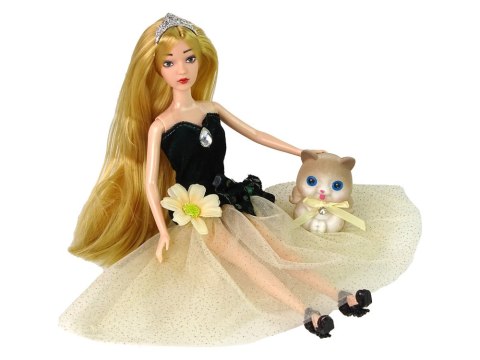 LEAN Toys Lalka Dla Dzieci Emily Długie Włosy Kotek Kwiat