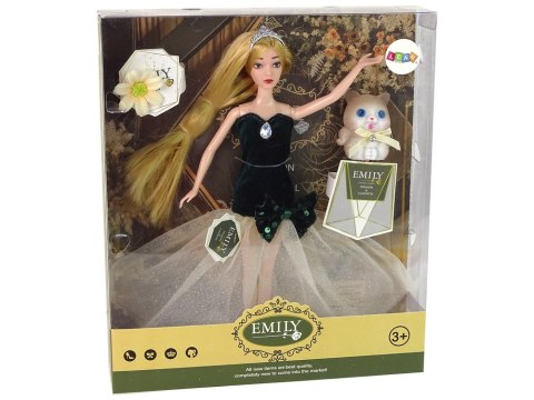LEAN Toys Lalka Dla Dzieci Emily Długie Włosy Kotek Kwiat