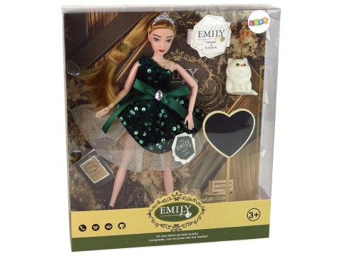 LEAN Toys Lalka Dla Dzieci Emily Drewniane Serce Biały Kotek