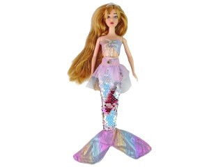 LEAN Toys Lalka Dla Dzieci Emily Syrenka Różowa Akcesoria