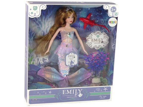 LEAN Toys Lalka Dla Dzieci Emily Syrenka Różowa Akcesoria