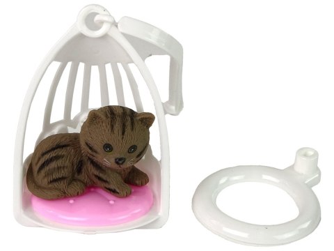 LEAN Toys Lalka Dla Dzieci Emily Szare Włosy Kotek Huśtawka