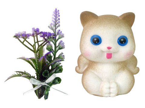 LEAN Toys Lalka Dla Dzieci Emily Warkocze Kot Kwiaty