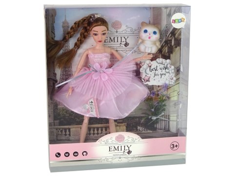 LEAN Toys Lalka Dla Dzieci Emily Warkocze Kot Kwiaty
