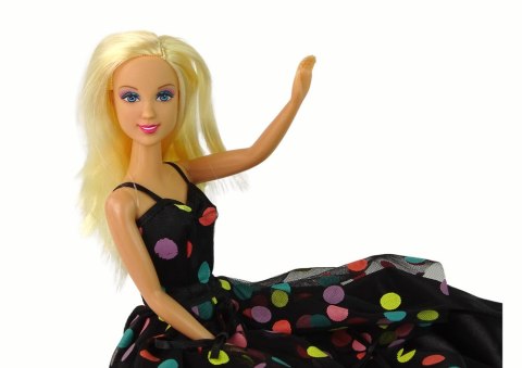 LEAN Toys Lalka Lucy Sukienka Czarna Kropki Długa