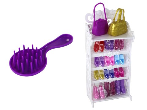 LEAN Toys Lalka Lucy Sukienka Fioletowa Brokat Zestaw Buty