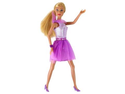 LEAN Toys Lalka Lucy Sukienka Fioletowa Brokat Zestaw Buty