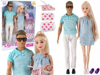 LEAN Toys Lalka Rodzina Chłopak Dziewczyna Blond Włosy Ciąża