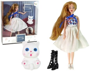 LEAN Toys Lalka dla Dzieci Lalka z Kotkiem Długie Brązowe Włosy