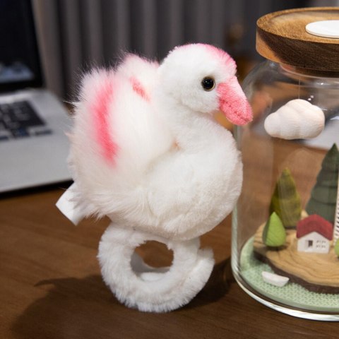 LEAN Toys Pluszowa Maskotka Łabędź Opaska Bransoletka Na Rękę Biały
