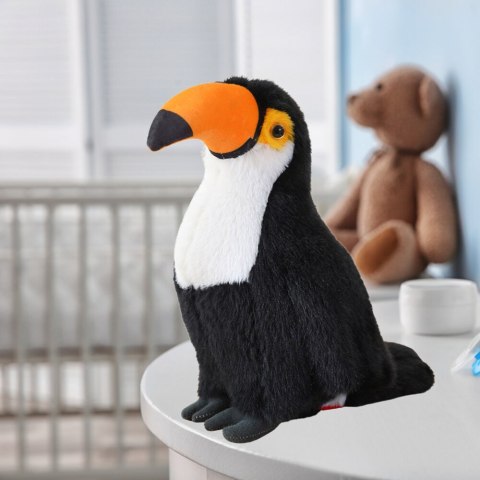 LEAN Toys Pluszowa Maskotka Przytulanka Ptak Tukan Czarno Biały 30cm