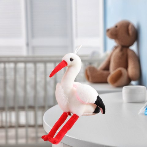 LEAN Toys Pluszowy Bocian Ptak Pluszak Maskotka Przytulanka 37cm