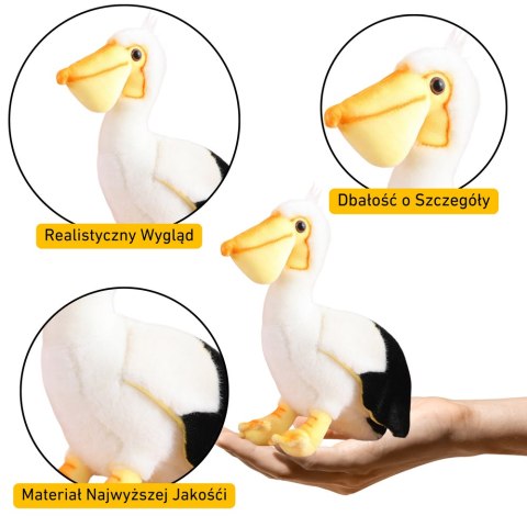 LEAN Toys Pluszowy Pelikan Ptak Pluszak Maskotka Przytulanka 24cm