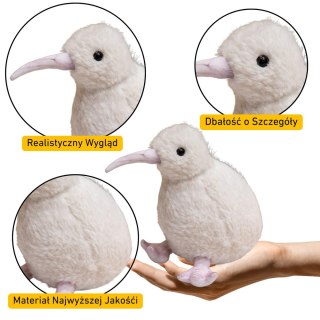 LEAN Toys Pluszowy Ptak Kiwi Pluszak Maskotka Przytulanka Biały 21cm