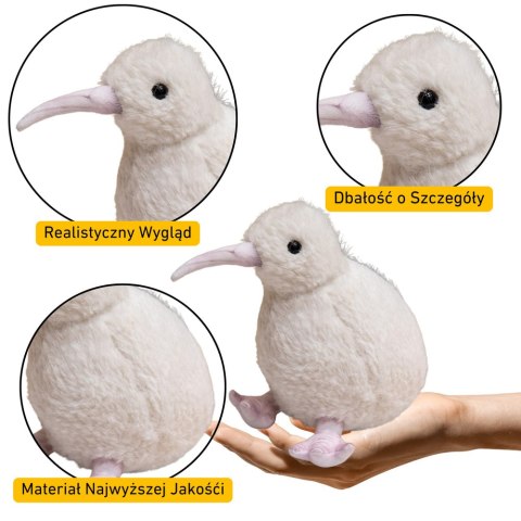 LEAN Toys Pluszowy Ptak Kiwi Pluszak Maskotka Przytulanka Biały 21cm